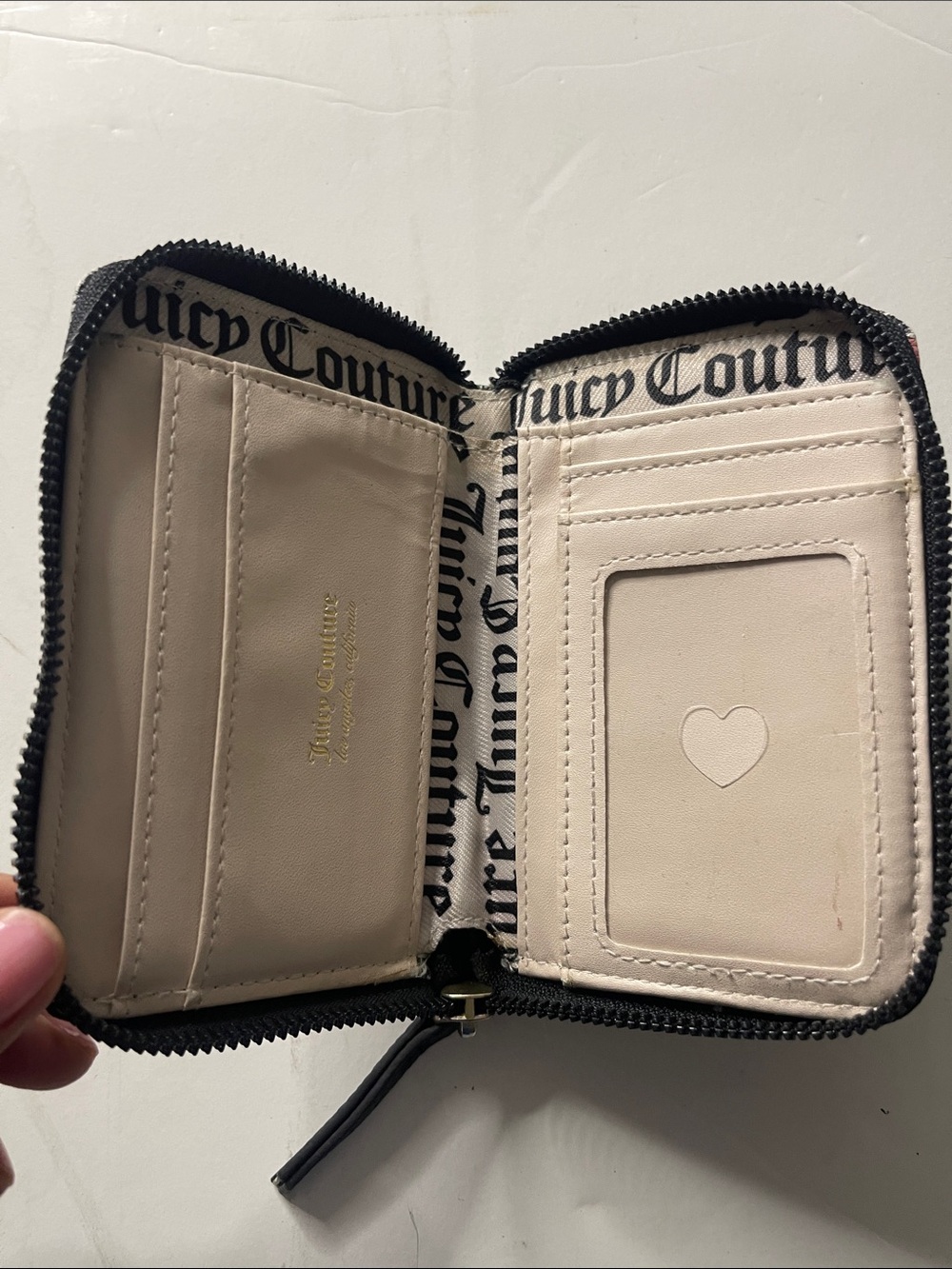 Juicy Couture Cream Card Wallet with Heart ID Window